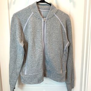 Lululemon Gray Ribbed Zip up Sweatshirt Size 6